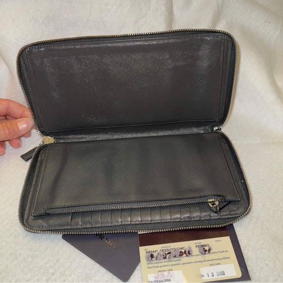PRADA BR0441 Tessuto Chic Gray XLarge Organizer Wallet and Original COA Card - Picture 11 of 16